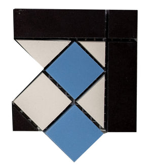 Edisto ocean blue Victorian style matt porcelain corner floor tile 93x93mm