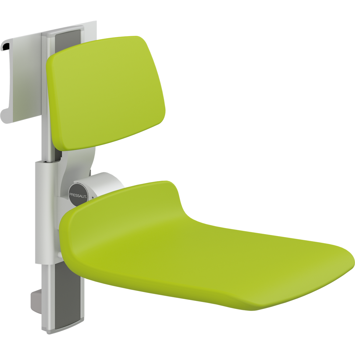 Pressalit PLUS shower seat – 450 mm Manual – Backrest Only, Standard Seat, Lime Green