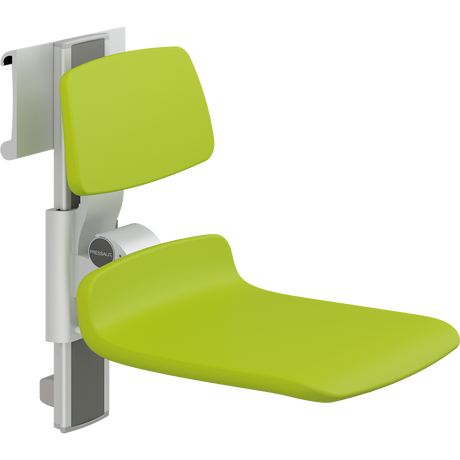 Pressalit PLUS shower seat – 450 mm Manual – Backrest Only, Standard Seat, Lime Green