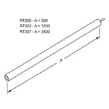 Pressalit PLUS handrail tube piece – dimensions drawing