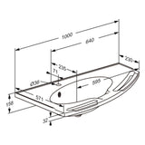Pressalit MATRIX ANGLE DEEP wash basin dimension drawing