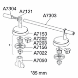 Pressalit D92 extra strong cross-bar hinge drawing