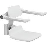 Pressalit PLUS replacement shower seat – 310 mm – Back & Armrests, Standard Seat, White