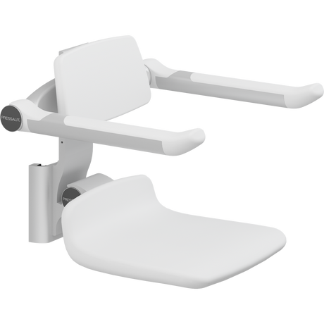 Pressalit PLUS replacement shower seat – 310 mm – Back & Armrests, Standard Seat, White