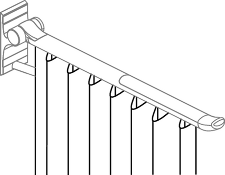 Pressalit R9311000 shower curtain dimensioned drawing