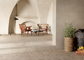 Fairhope Beige Mix stone effect matt porcelain wall and floor tile 600x1200mm