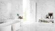 Falmouth Calacatta White marble effect gloss ceramic wall tile 270x420mm