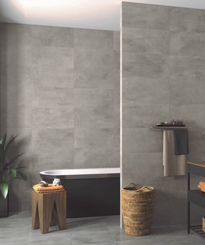 Falmouth Grey marble effect matt ceramic wall tile 270x420mm