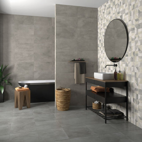 Falmouth Grey marble effect wall tile detail