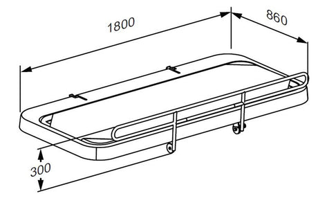 Pressalit SCT 2000 / 2100 fixed height dimension drawing
