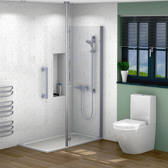 AKW Opulence Floor to Ceiling Shower Screen Grab Pole 2500mm