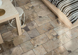 Florence autumn grey flagstone-effect matt porcelain wall and floor tile 300x500mm