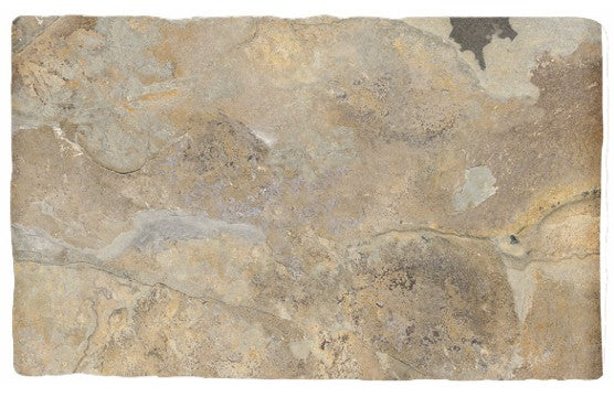 Florence autumn grey flagstone-effect tile 300x500mm, surface detail