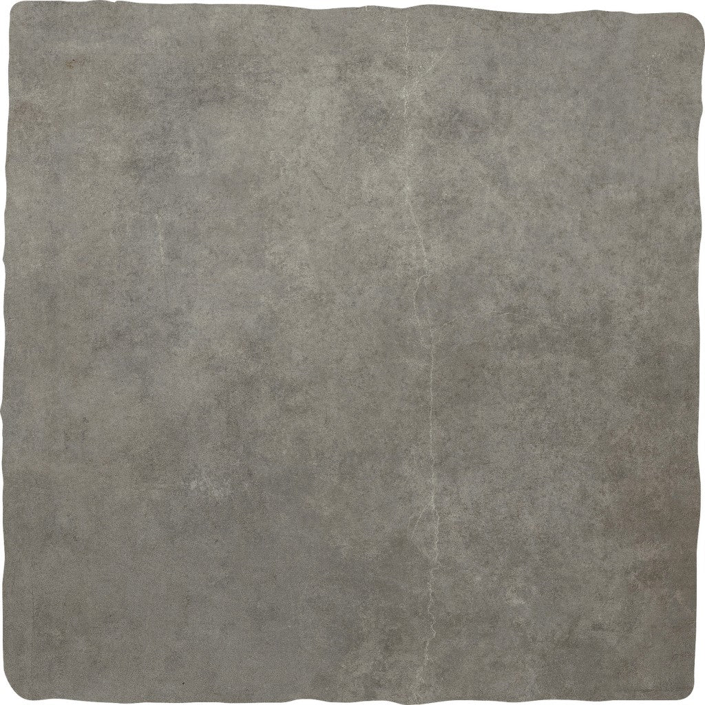 Florence grey flagstone-effect matt porcelain tile 300x300mm, room setting