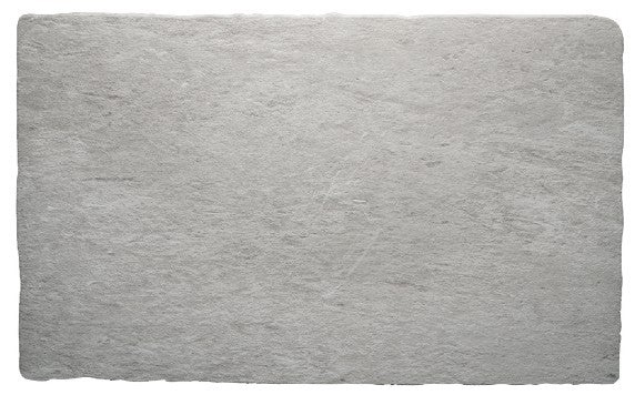 Florence pale grey flagstone-effect matt porcelain tile 300x500mm, room setting