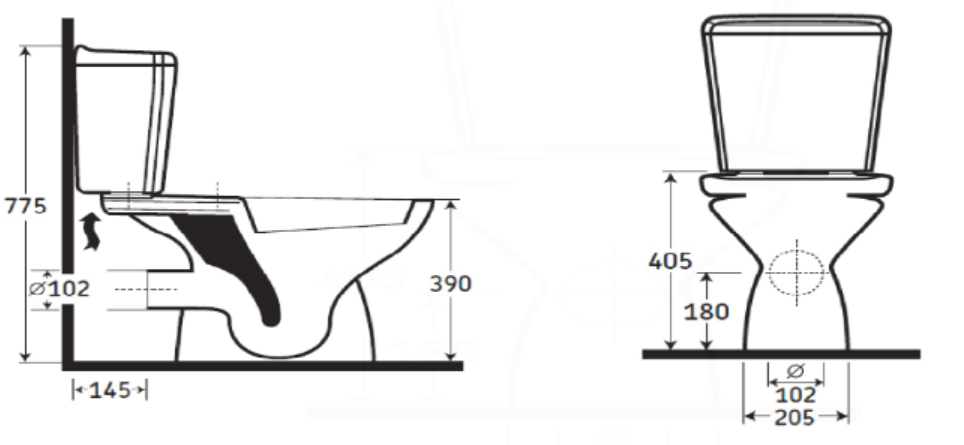 AKW Livenza Sanitaryware - Cistern and Flush Mechanism (23502)