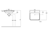 Kartell K-VIT Arc 500mm Wall Mounted 2 Drawer Unit With Ceramic Basin- White Gloss (ARC500WM-W FUR148ME)