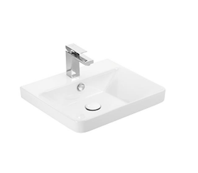 Kartell K-VIT Options 24 600mm 2 Door Floor Standing Unit With Ceramic Basin -White Gloss & Matt Cool Grey (OPT600DO-WT FUR149ME)(OPT600DO-CG FUR149ME)