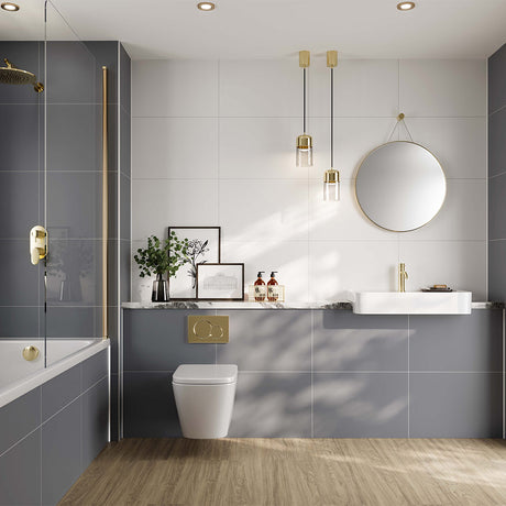 Multipanel Tile Alpine White Large Tile Bathroom Wall Panel 2400 x 598mm – Matt, photo 2