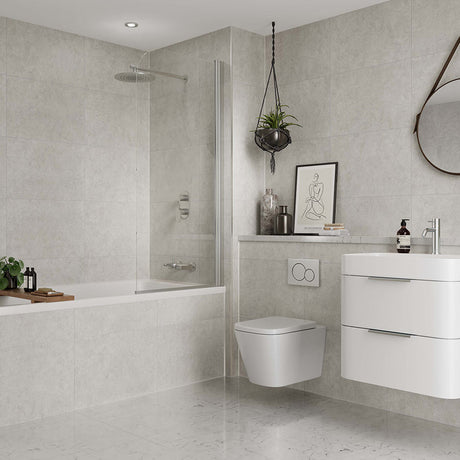 Multipanel Tile White Mineral Large Tile Bathroom Wall Panel 2400 x 598mm – Matt, photo 2
