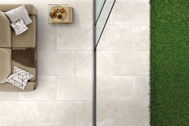Galveston sand cement effect matt porcelain outdoor paving slab 600x900x20mm