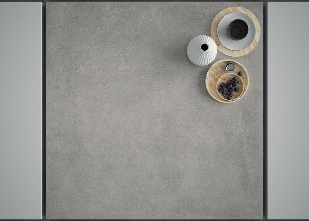 Gulfport Mid Grey Concrete Effect Matt Porcelain Wall & Floor Tile 600x600mm, view 2