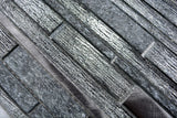 Hatteras Black linear satin glass mosaic wall tile sheet 298x310mm