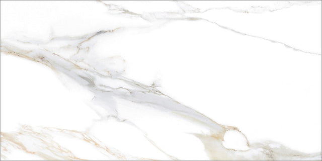 Hatteras Calacatta Gold marble effect polished porcelain wall and floor tile 300x600mm
