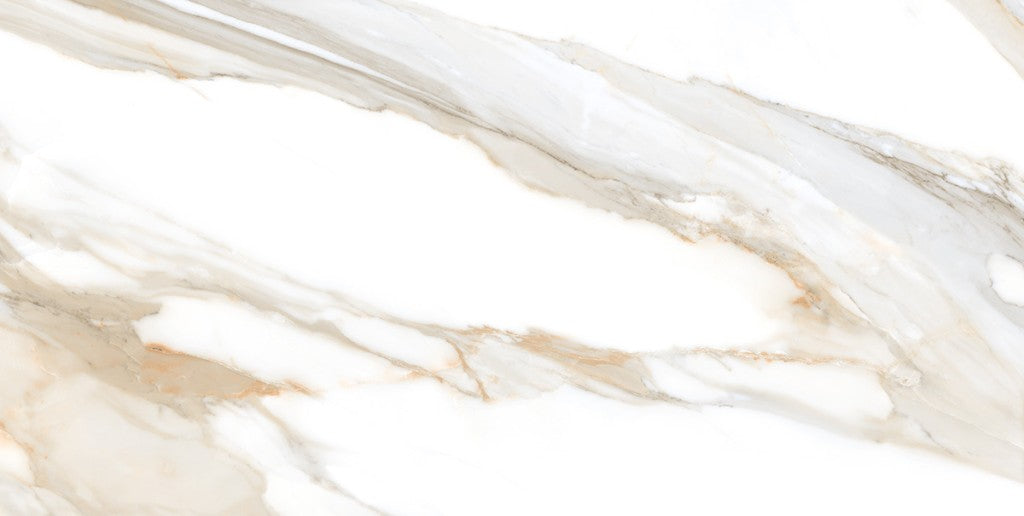 Hatteras Gold marble effect matt porcelain wall and floor tile 300x600mm