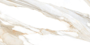 Hatteras Gold marble effect matt porcelain wall and floor tile 300x600mm