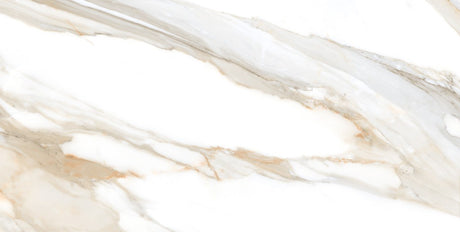 Hatteras Gold marble effect matt porcelain wall and floor tile 300x600mm