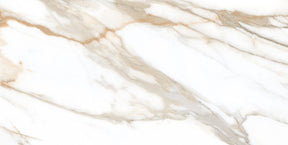 Hatteras Gold marble effect matt porcelain wall and floor tile 600x1200mm