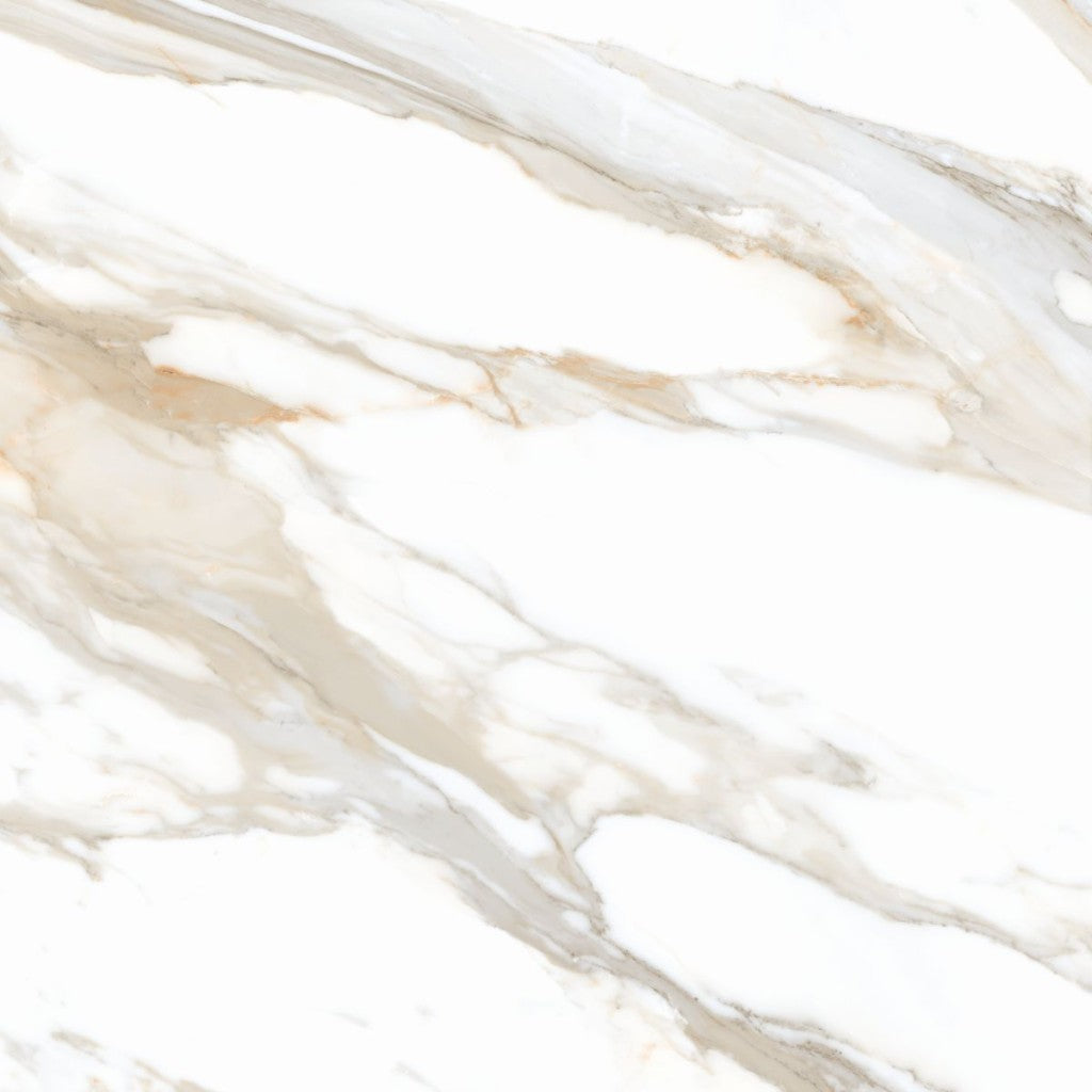 Hatteras Gold marble effect matt porcelain wall and floor tile 600x600mm