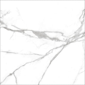 Hatteras White marble effect matt porcelain wall and floor tile 600x600mm