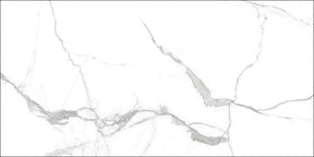 Hatteras White marble effect polished porcelain wall and floor tile 300x600mm