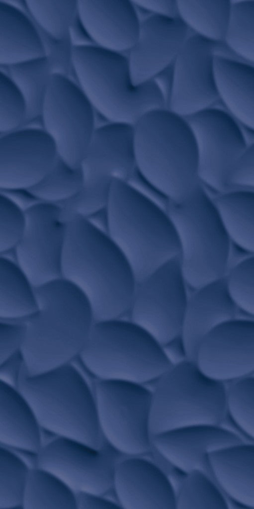Hilton Head Blue Leaf relief matt ceramic decor wall tile 300x600mm
