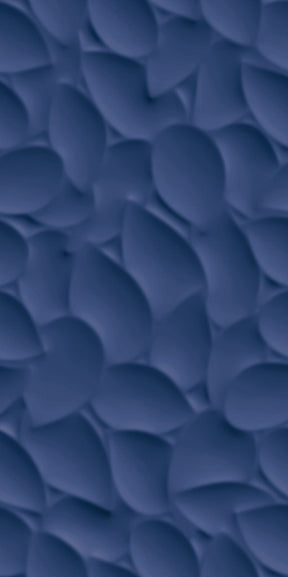 Hilton Head Blue Leaf relief matt ceramic decor wall tile 300x600mm