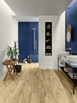 Hilton Head Blue plain matt ceramic wall tile 300x600mm