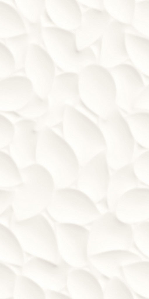 Hilton Head White Leaf relief matt ceramic decor wall tile 300x600mm – image 3