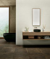 Hilton Head White Reef relief matt ceramic decor wall tile 300x600mm