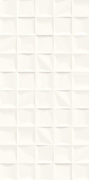 Hilton Head White Rise relief matt ceramic decor wall tile 300x600mm
