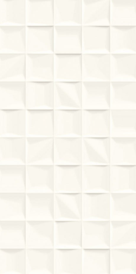 Hilton Head White Rise relief matt ceramic decor wall tile 300x600mm