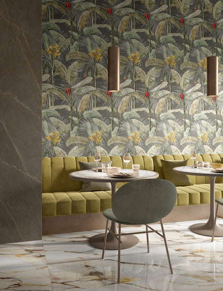 Hyannis Botanical mural panels in a room setting