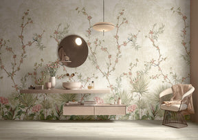 Hyannis Jungle floral satin porcelain wall panel mural 600x1200mm