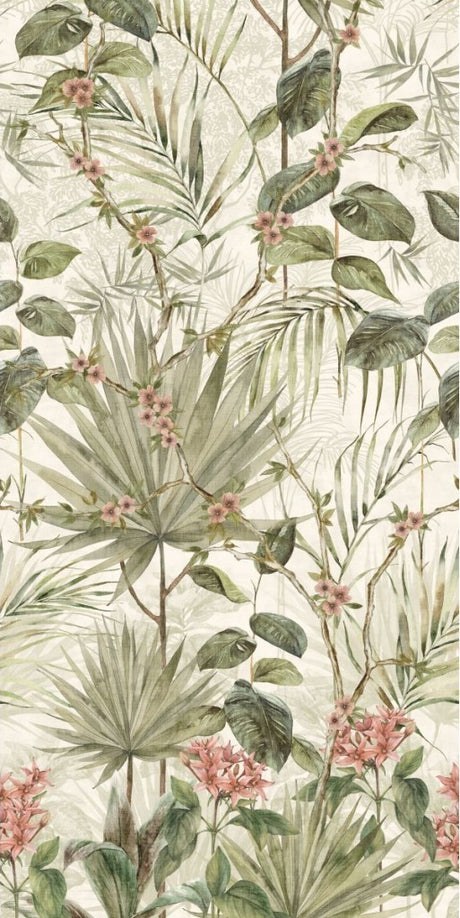 Hyannis Jungle mural panels in a room setting