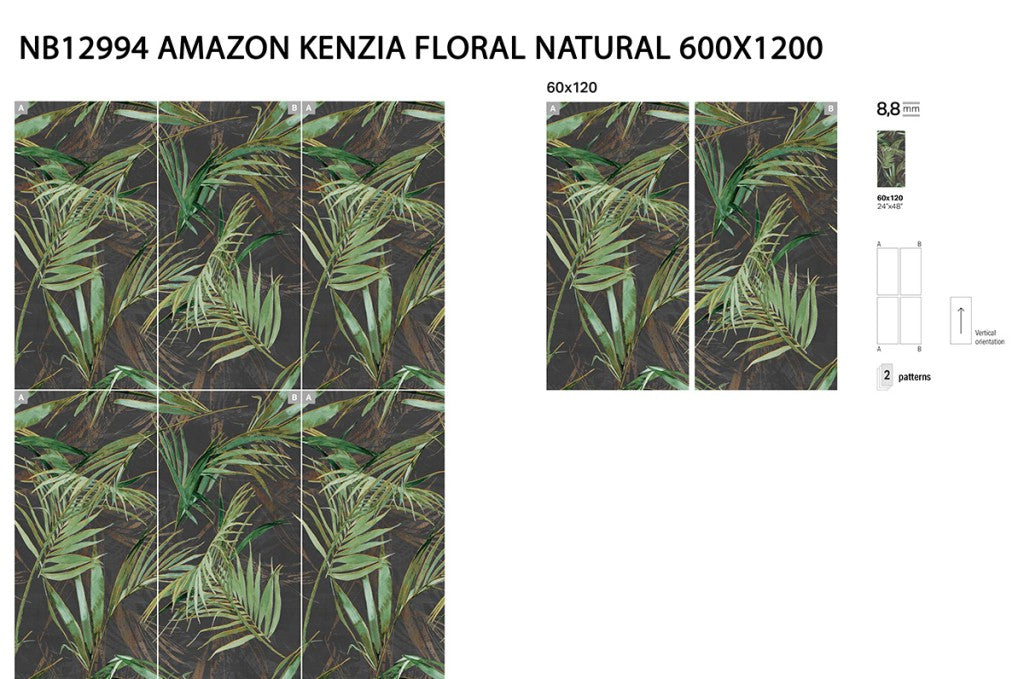 Hyannis Kentia Palm green palm frond wall panel