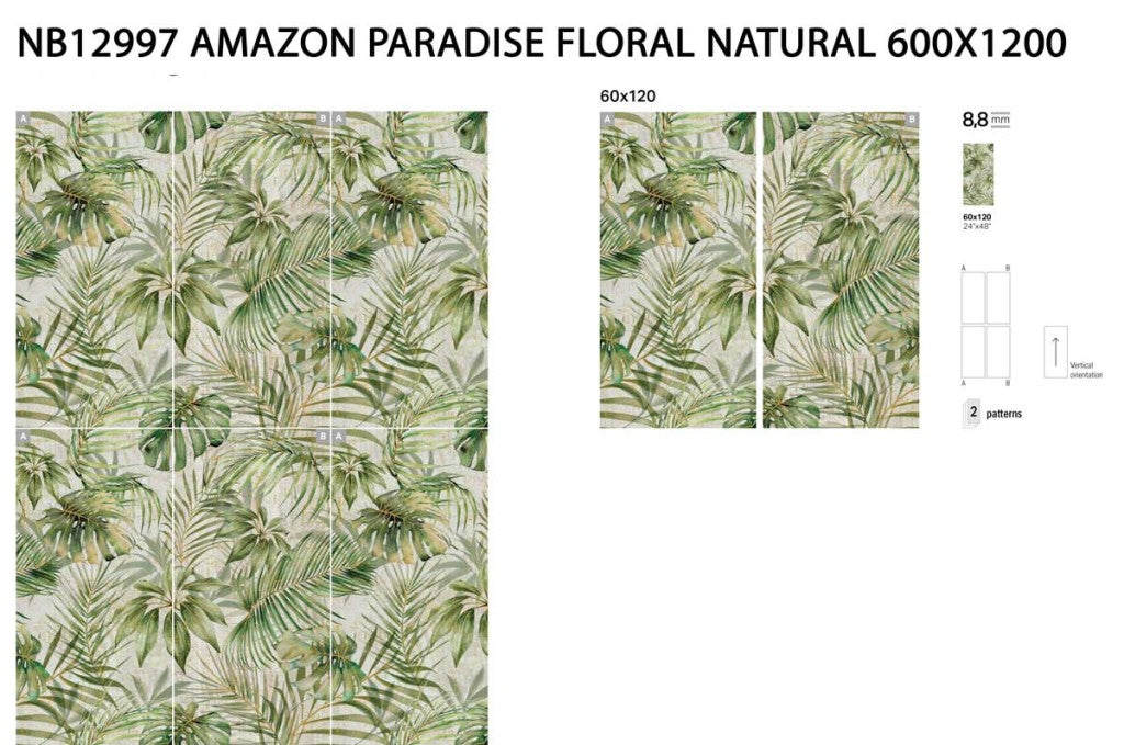 Hyannis Paradise satin porcelain wall tile detail
