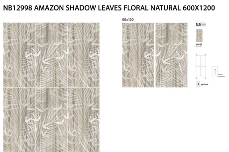 Hyannis Shadow Leaves two-panel mural layout