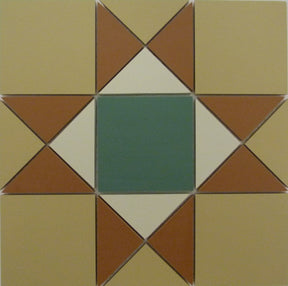 Jekyll beige Victorian pattern matt porcelain floor tile sheet 285x285mm