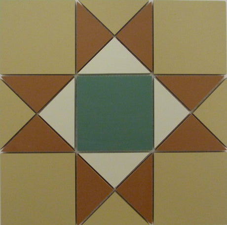 Jekyll beige Victorian pattern matt porcelain floor tile sheet 285x285mm